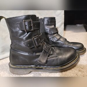 Dr. Martens Triple Buckle Black Boots